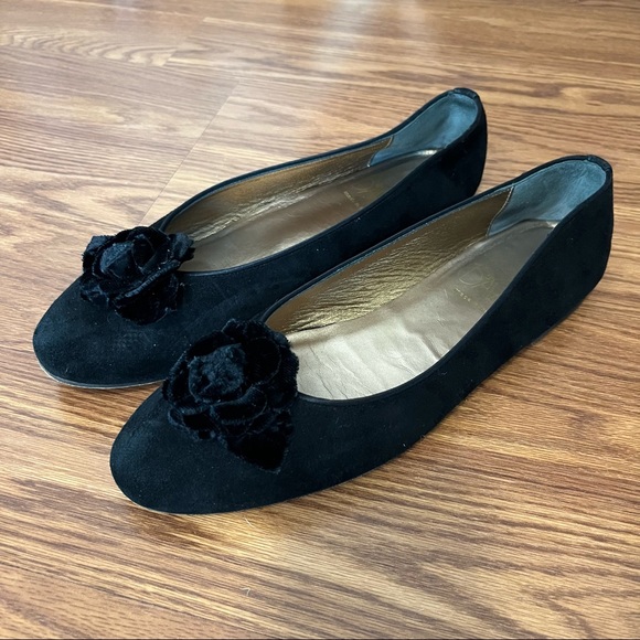Joan & David Velvet Suede Flower Ballet Flat - Picture 4 of 12